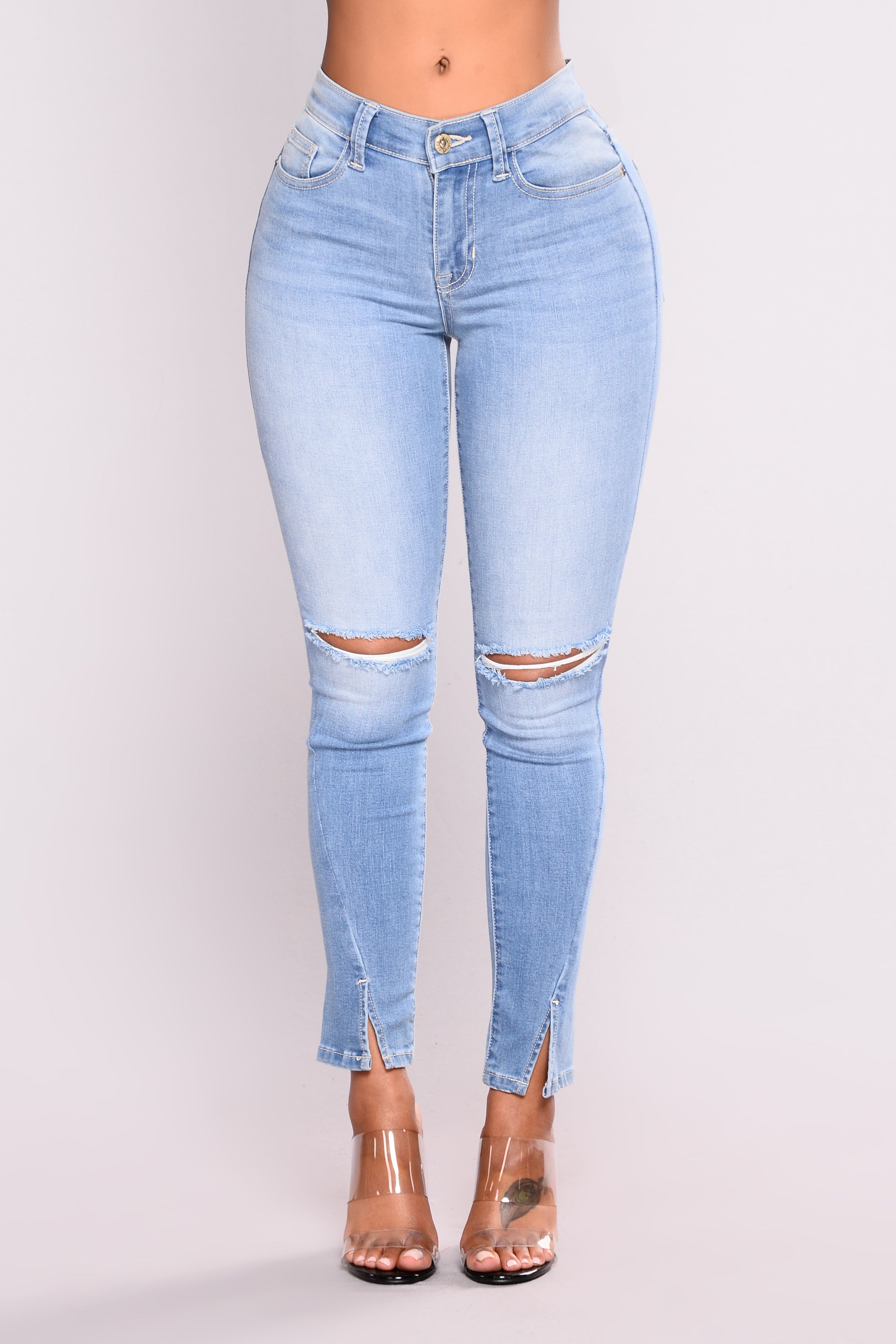 Regret In Your Tears Skinny Jeans Light Blue Wash