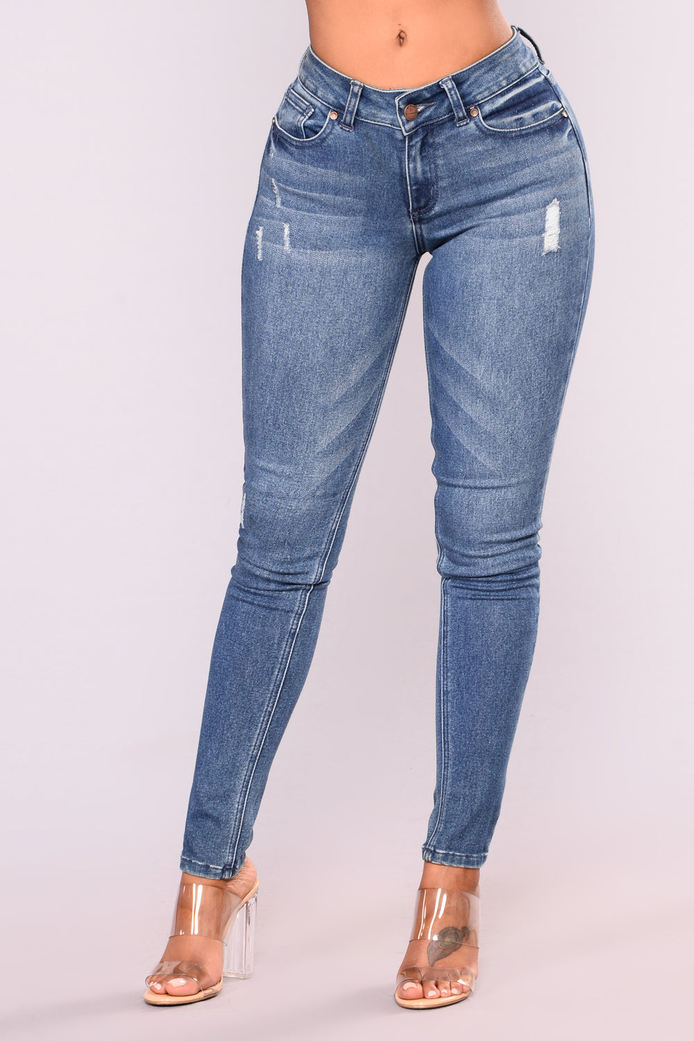 Gin And Tonic Skinny Jeans - Medium Blue Wash