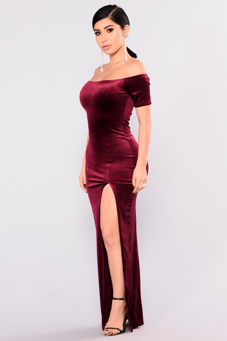 Upgrade Velvet Dress Burgundy Fashion Nova 