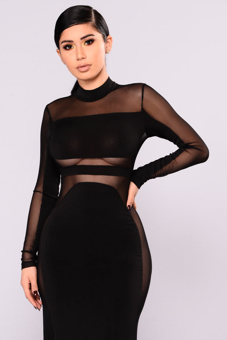 fashion nova black cut out dress