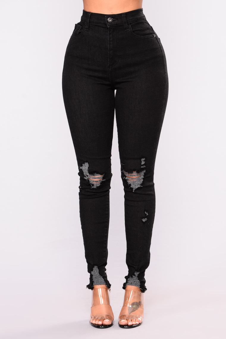 black summer jeans