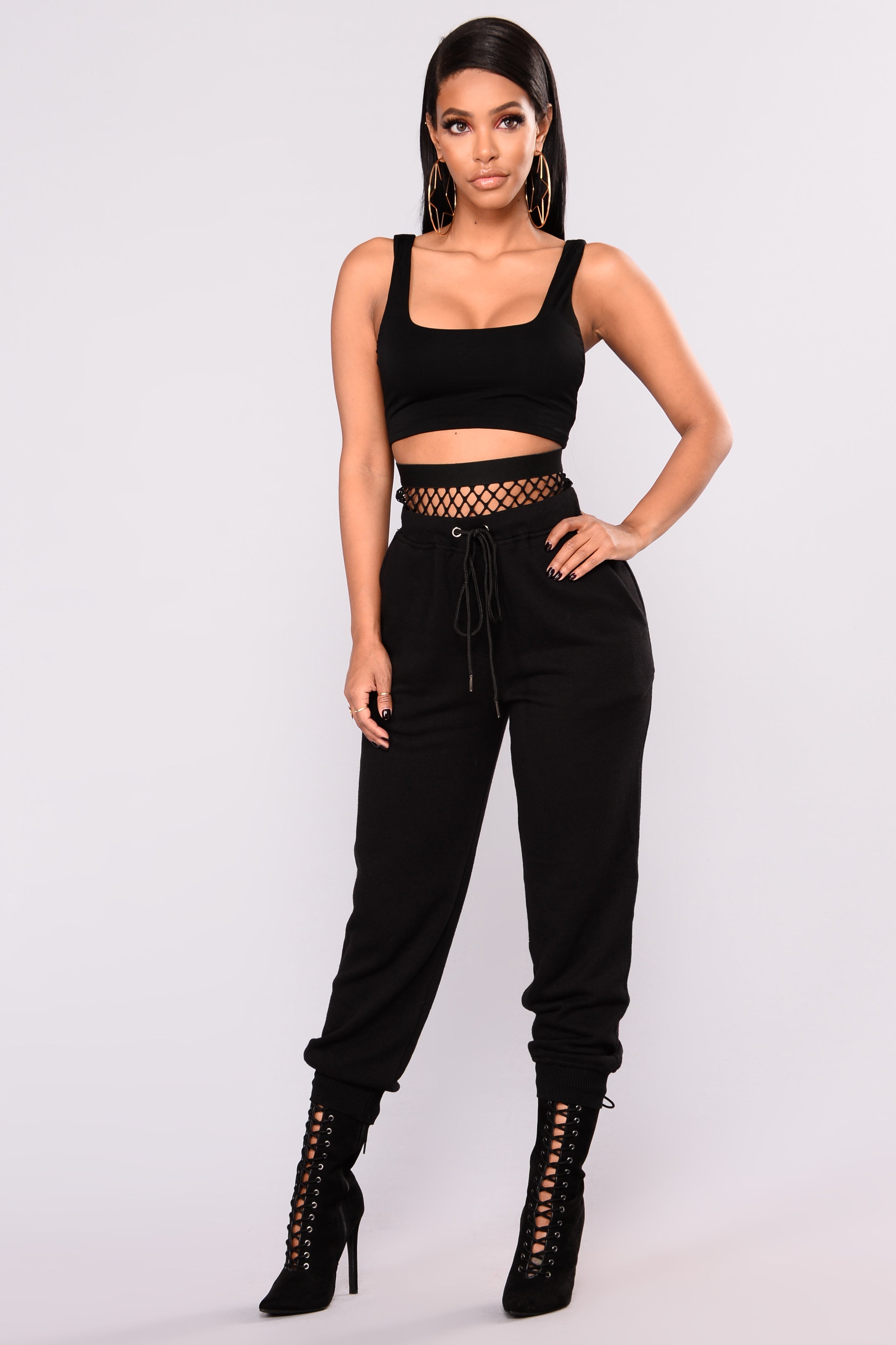 black fashion joggers