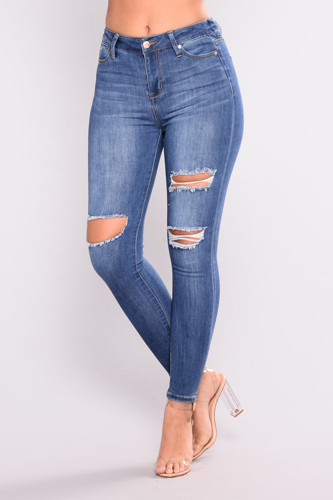 Rock With Me Ankle Jeans - Medium Blue Wash