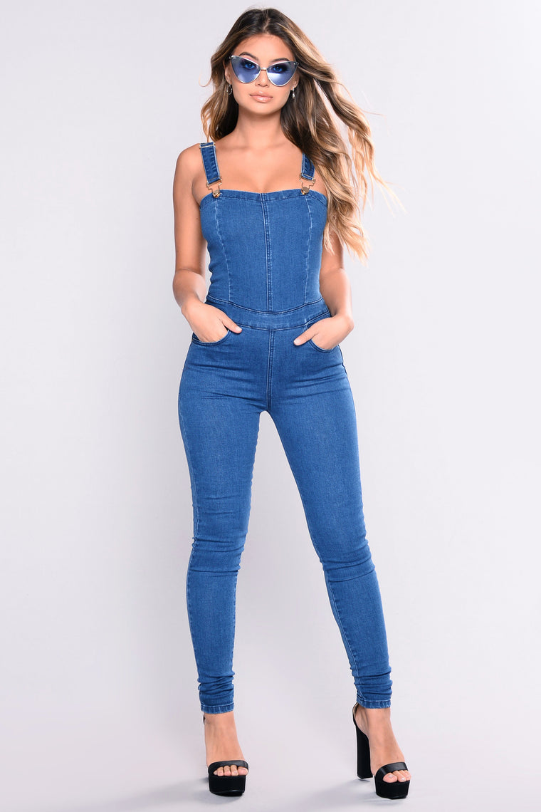 denim jumpsuit fashion nova