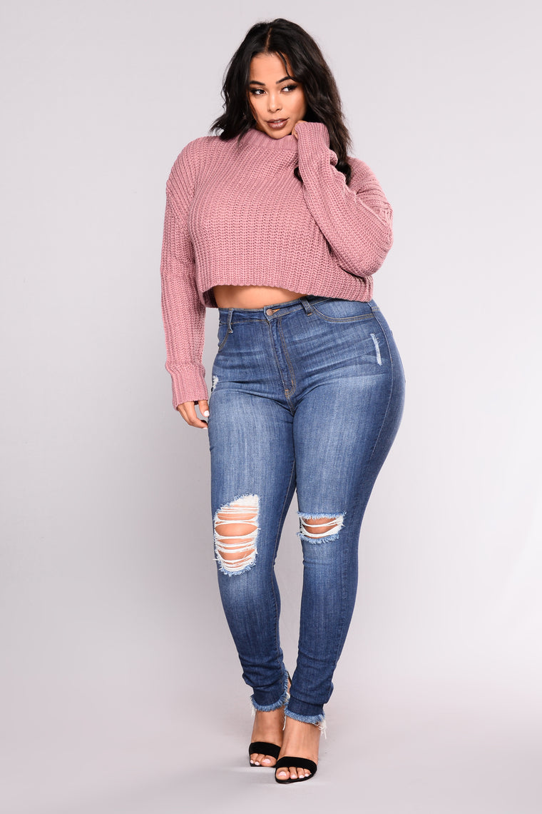 Avelina Long Sleeve Sweater - Mauve - Sweaters - Fashion Nova