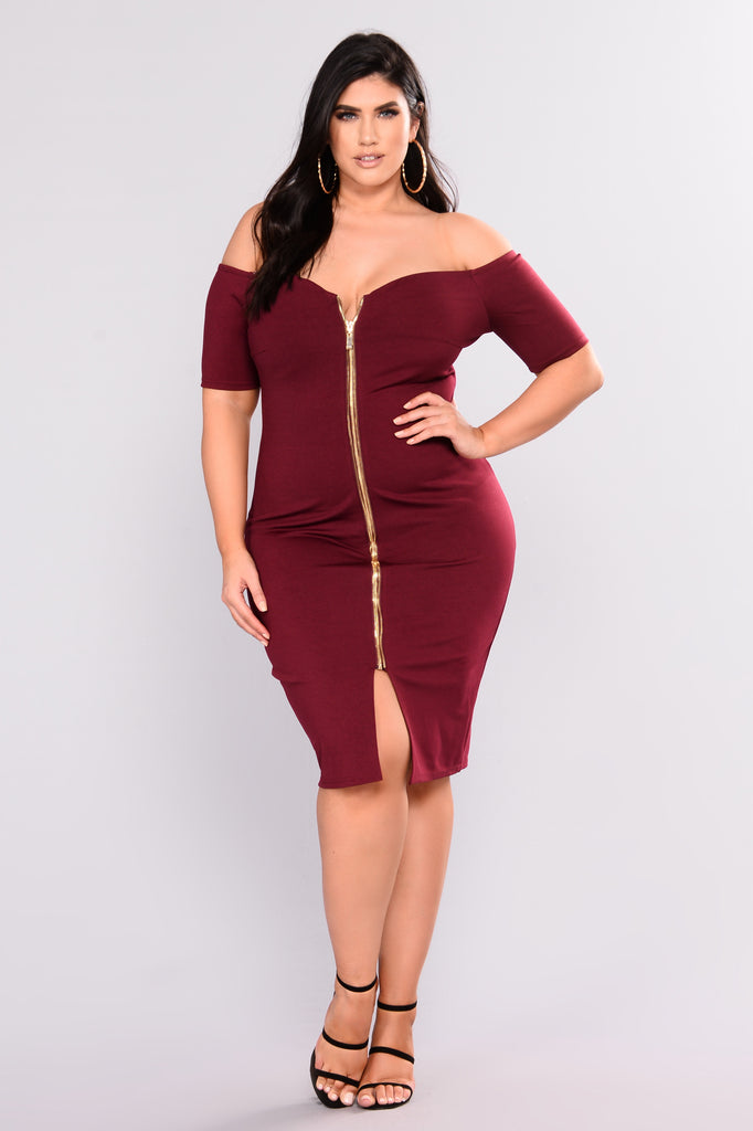 Robyn Zipper Dress - Wine