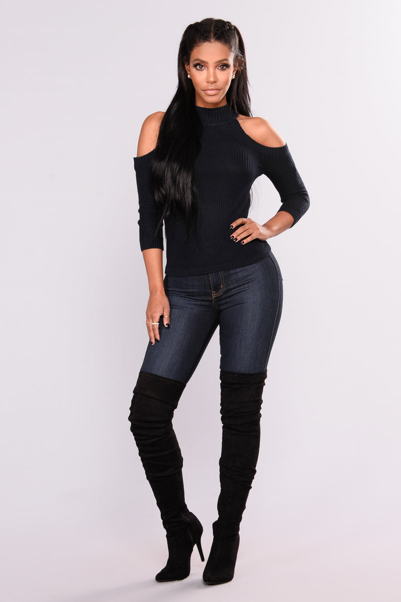 Ellie Cold Shoulder - Navy | Fashion Nova, Sweaters | Fashion Nova