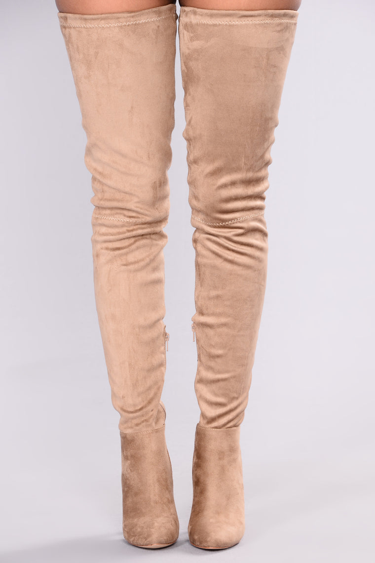 A Tall Tale Over The Knee Boot - Taupe 