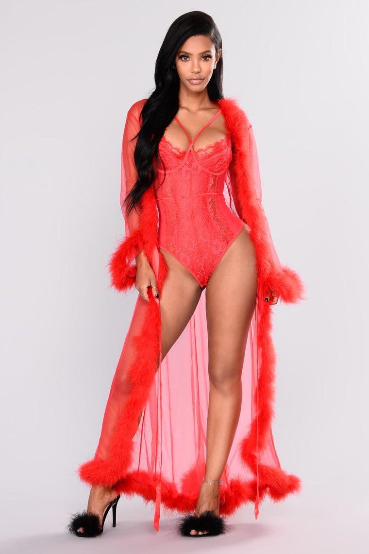 fashion nova feather robe