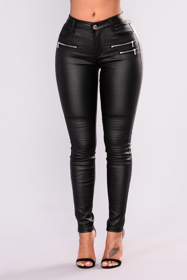 leather moto pants