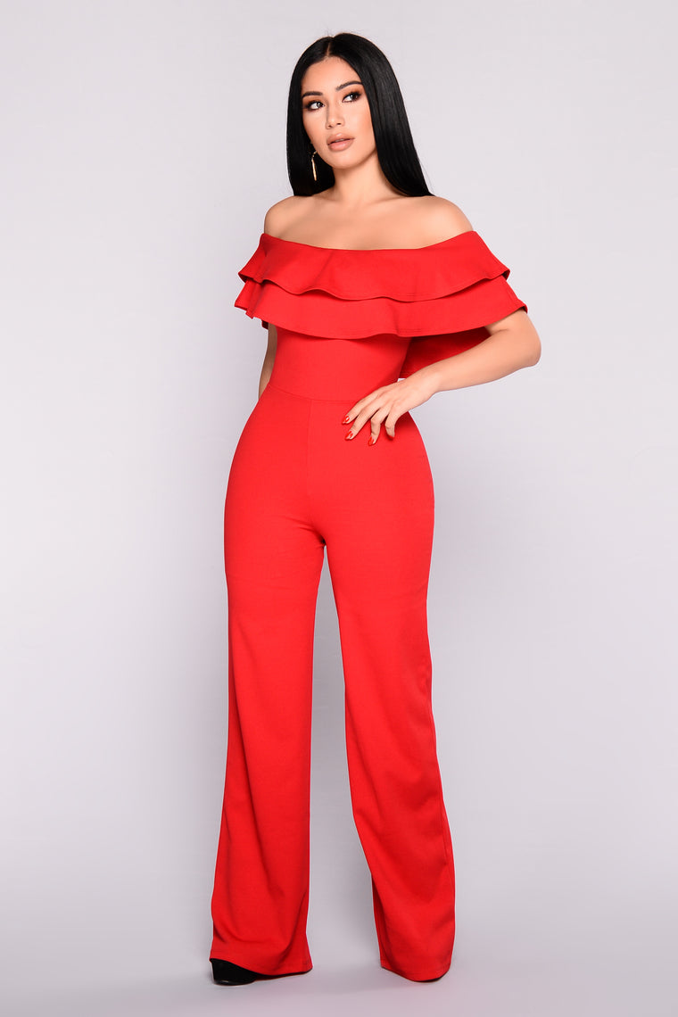 Ready To Ruffle Jumpsuit - Red - Jumpsuits - Fashion Nova
