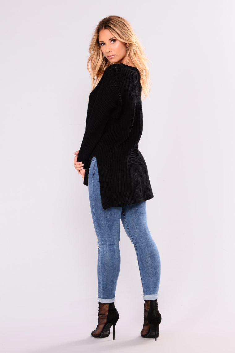 Camille Oversized Sweater - Black – Fashion Nova