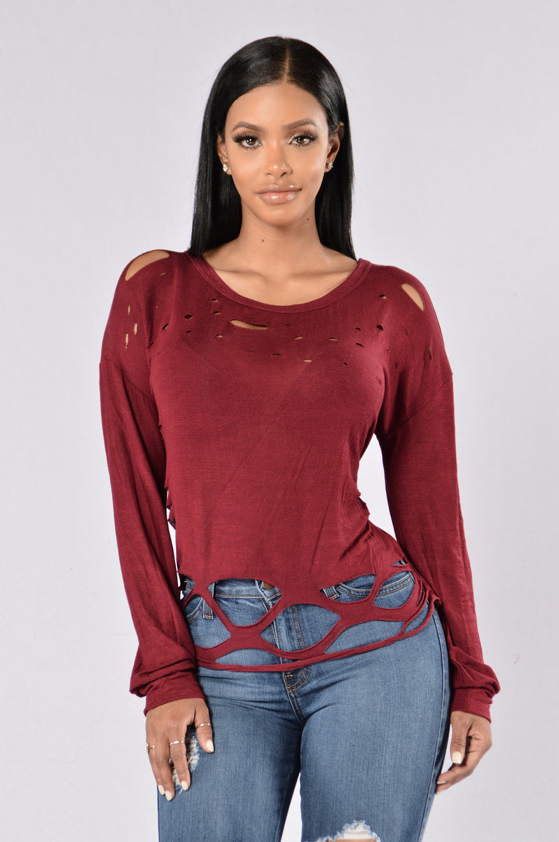 Adrenaline Junkie Top - Burgundy | Fashion Nova, Knit Tops | Fashion Nova