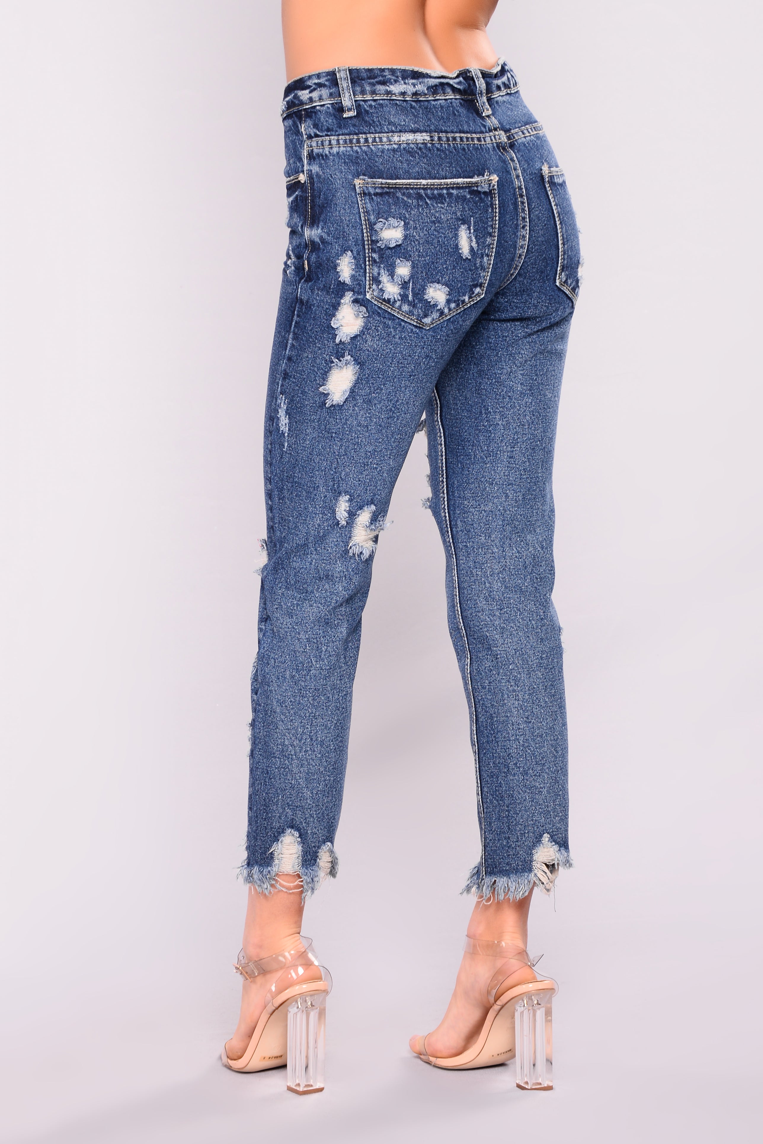 For The Girls Boyfriend Jeans Dark Denim 5039