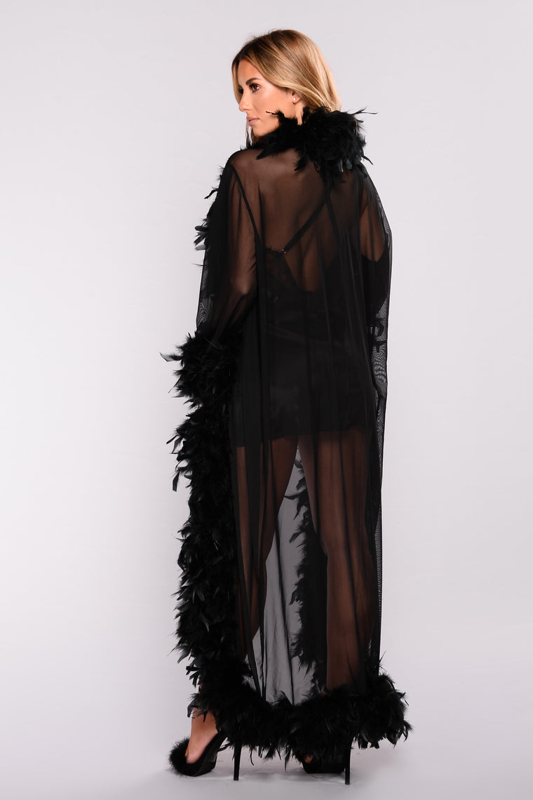 fashion nova feather robe