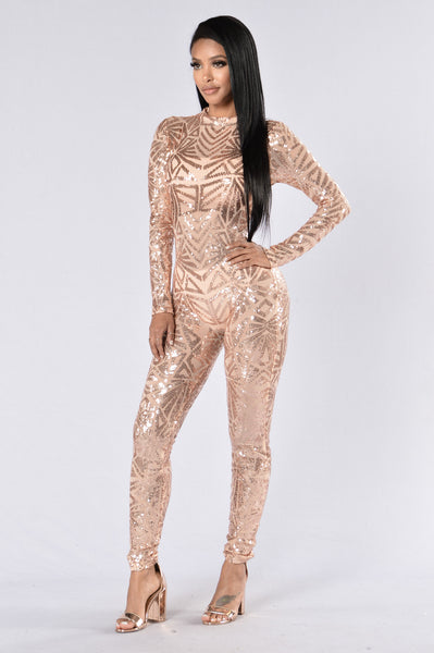 Too Much For You Jumpsuit Rose  Gold 