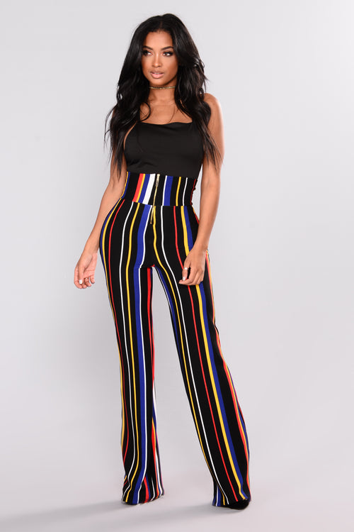 Helene Stripe Pants - Black/ Multi