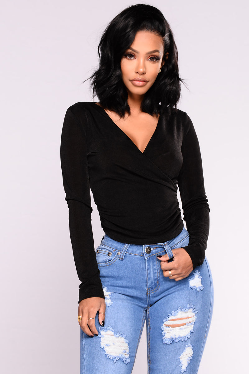 Love Letter Surplice Top - Black | Fashion Nova, Knit Tops | Fashion Nova