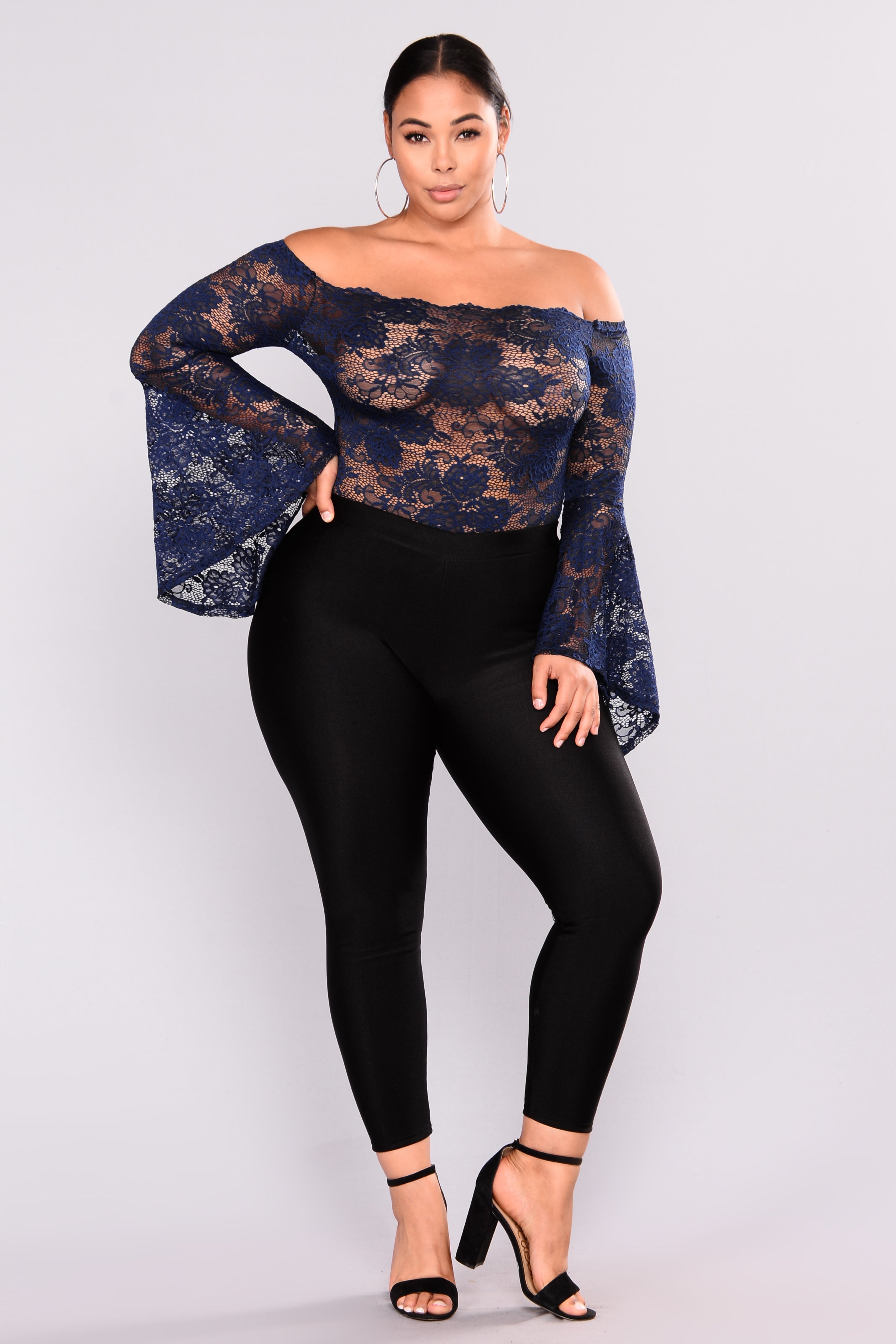 Lace Bodysuit & Leggings Set / Black