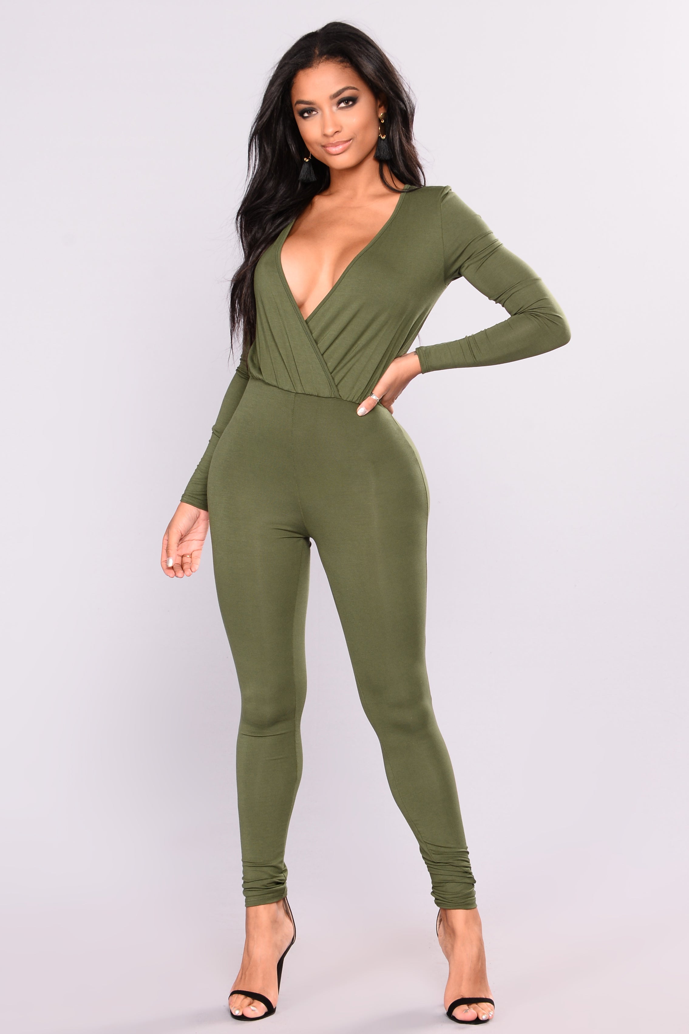 green jumpsuit fashion nova