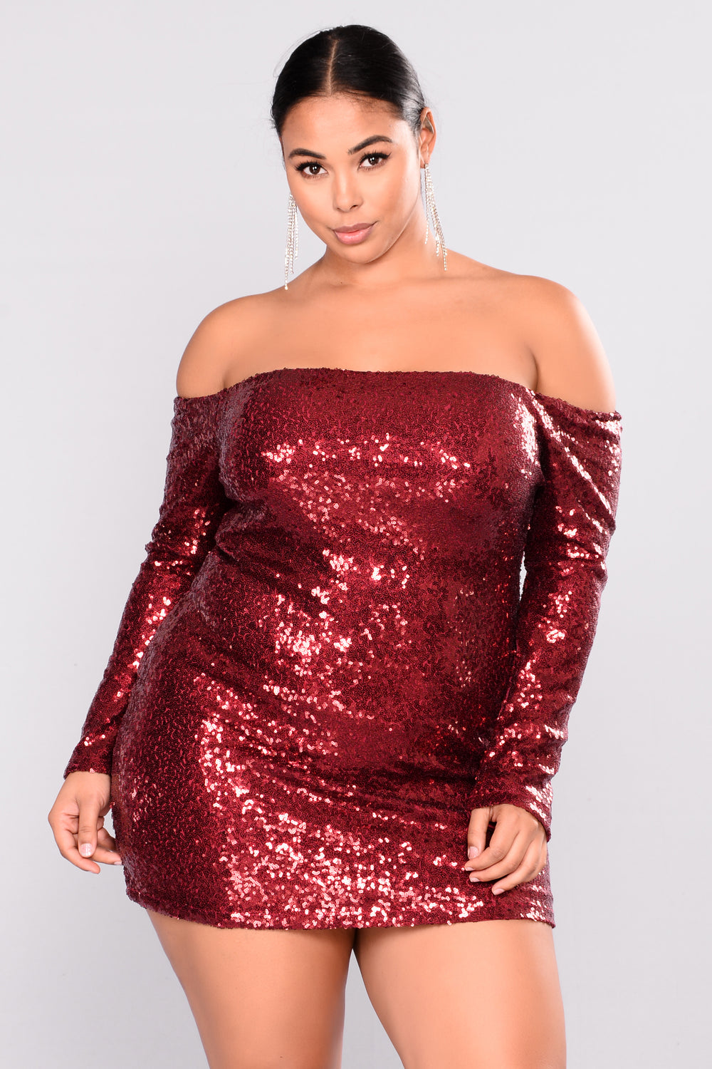 Are You Sequin Serious Dress - Burgundy