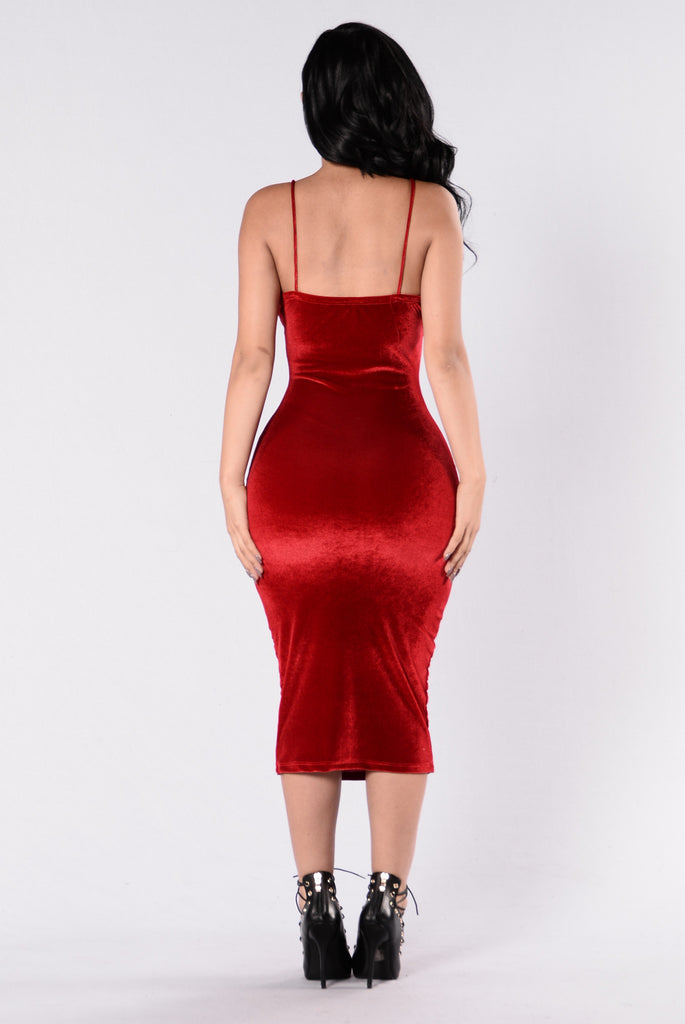 Rich Like Velvet Dress Red