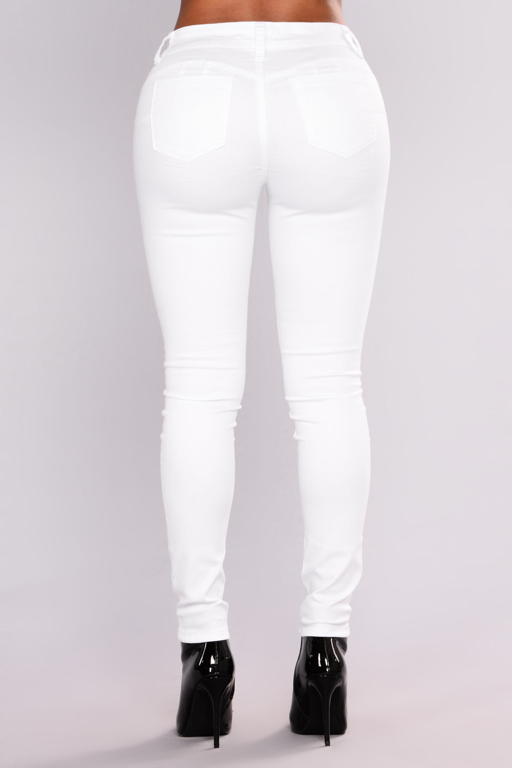 Twill Booty Lifting Pants - White