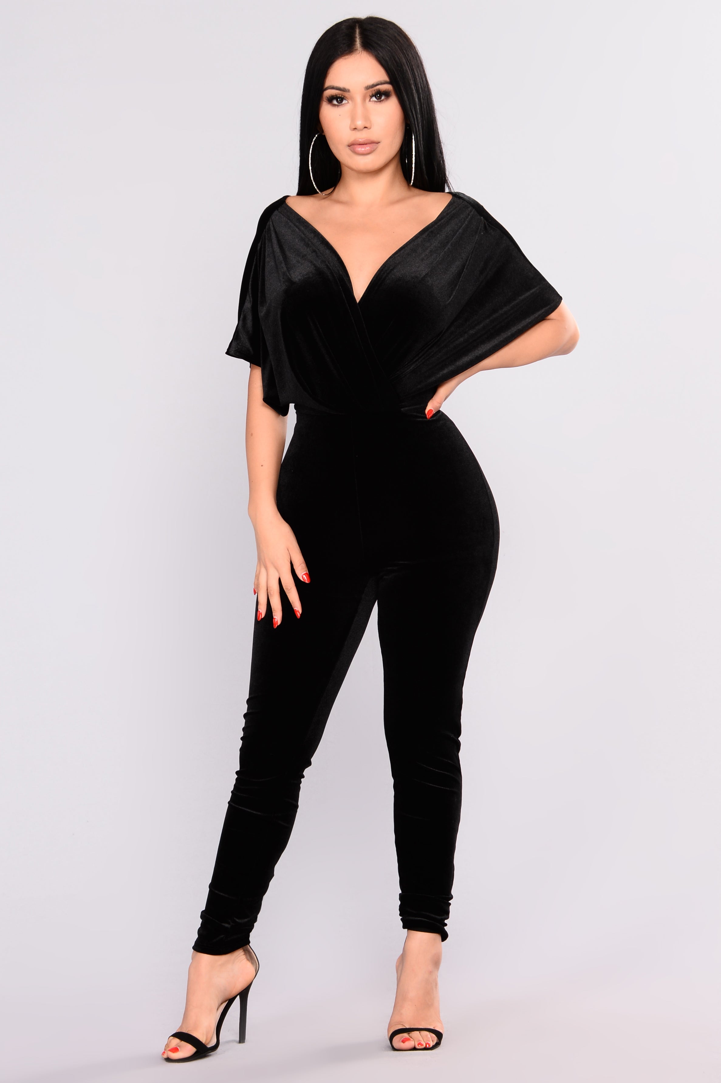 Angel Velvet Jumpsuit - Black