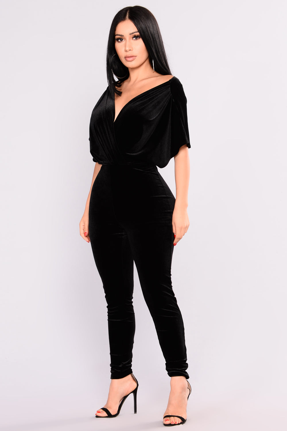 Angel Velvet Jumpsuit - Black