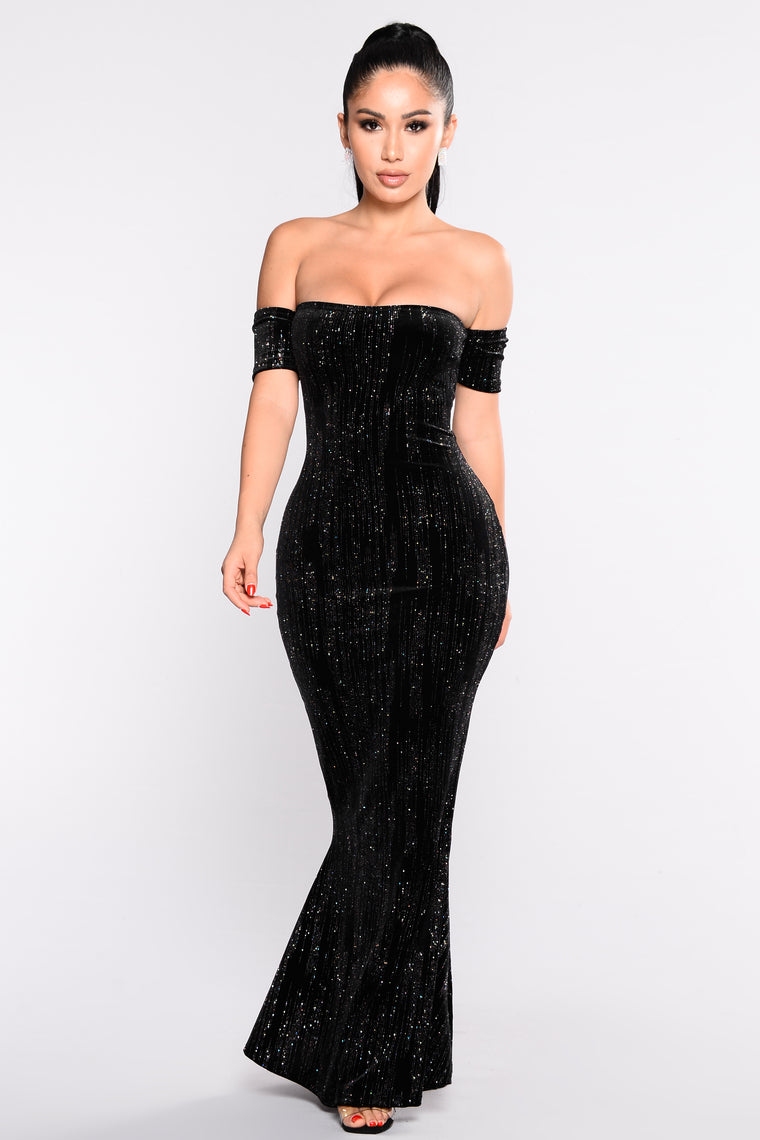 fashion nova black sparkly dress