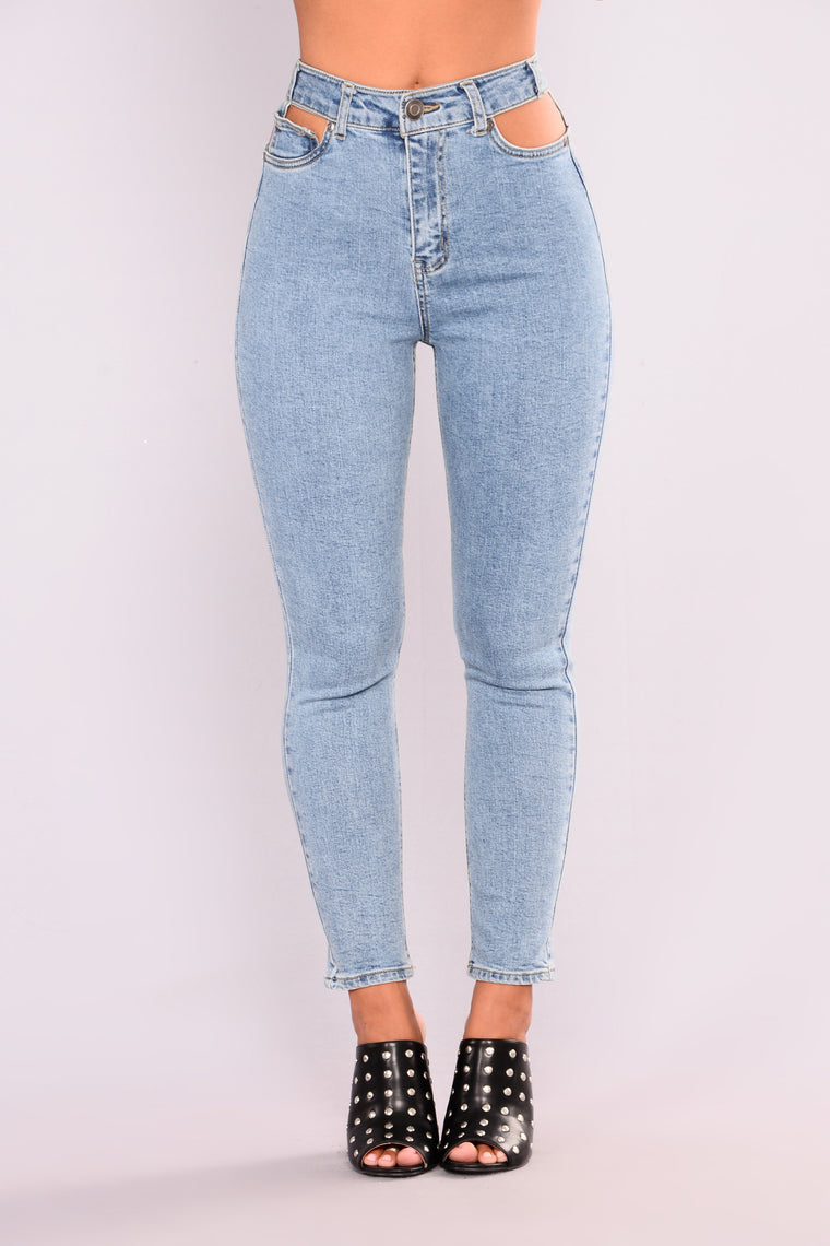 jeans with back cut out