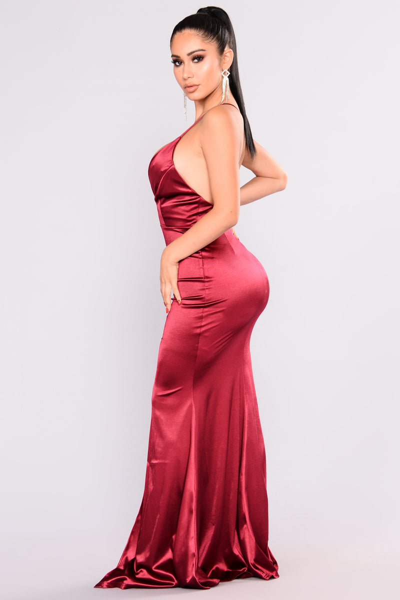 Decadence Satin Dress - Wine | Fashion Nova, Dresses | Fashion Nova