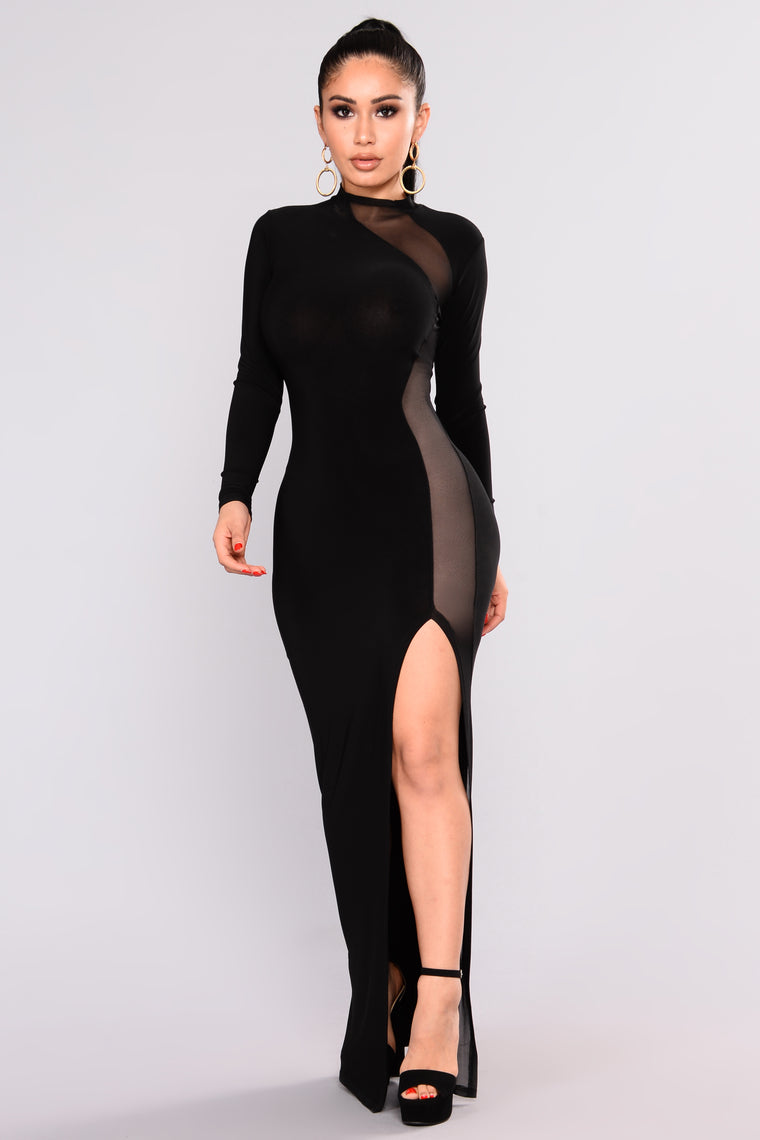 Mirror Mesh Maxi Dress - Black, Dresses | Fashion Nova