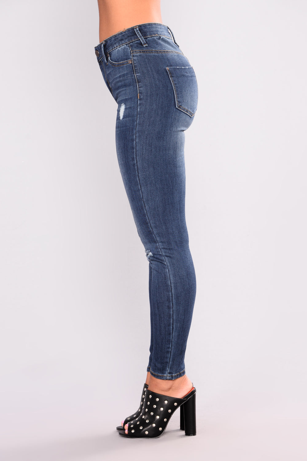 Real Turn Up Ankle Jeans - Dark Denim