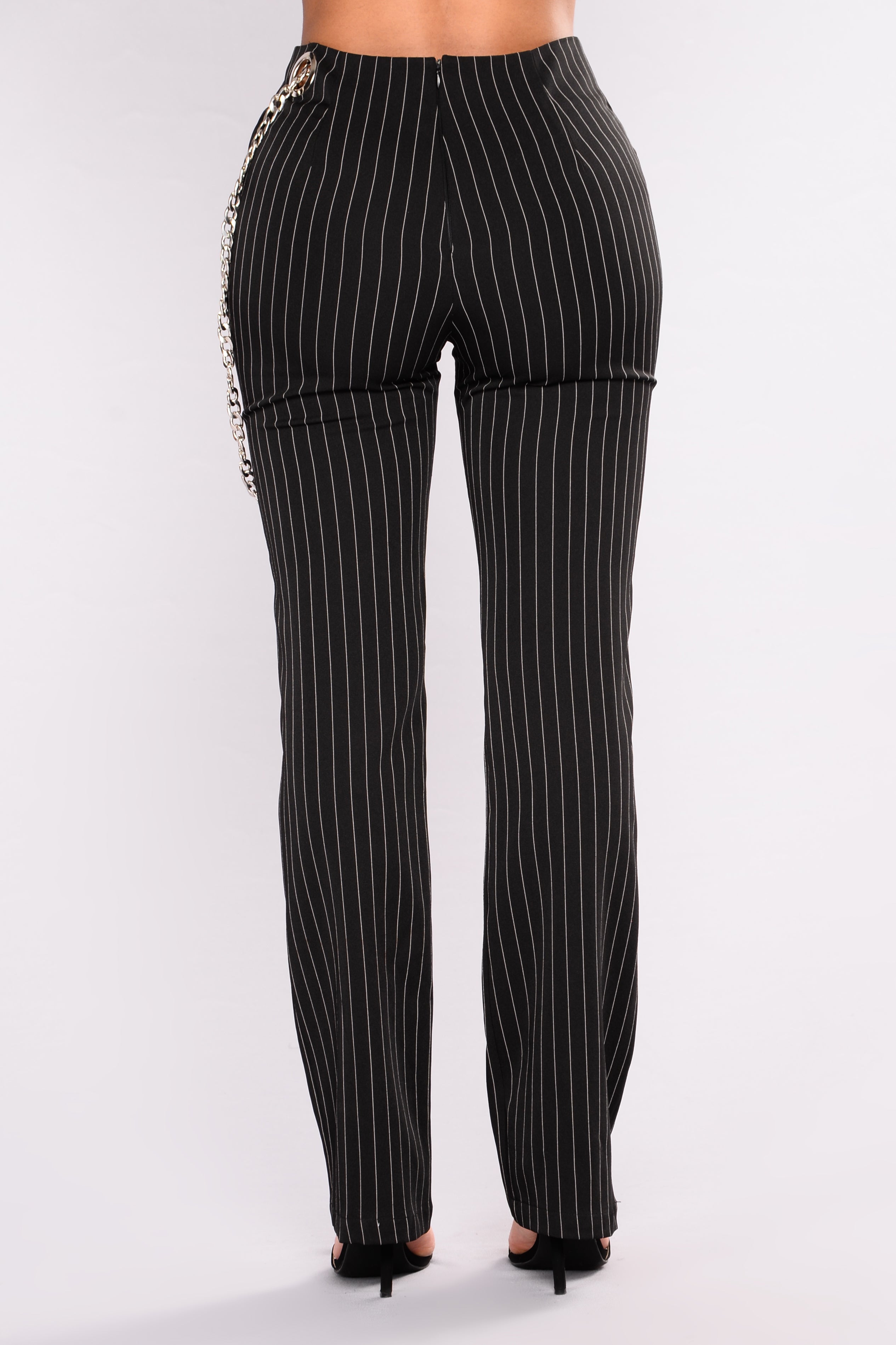 black pinstripe pants