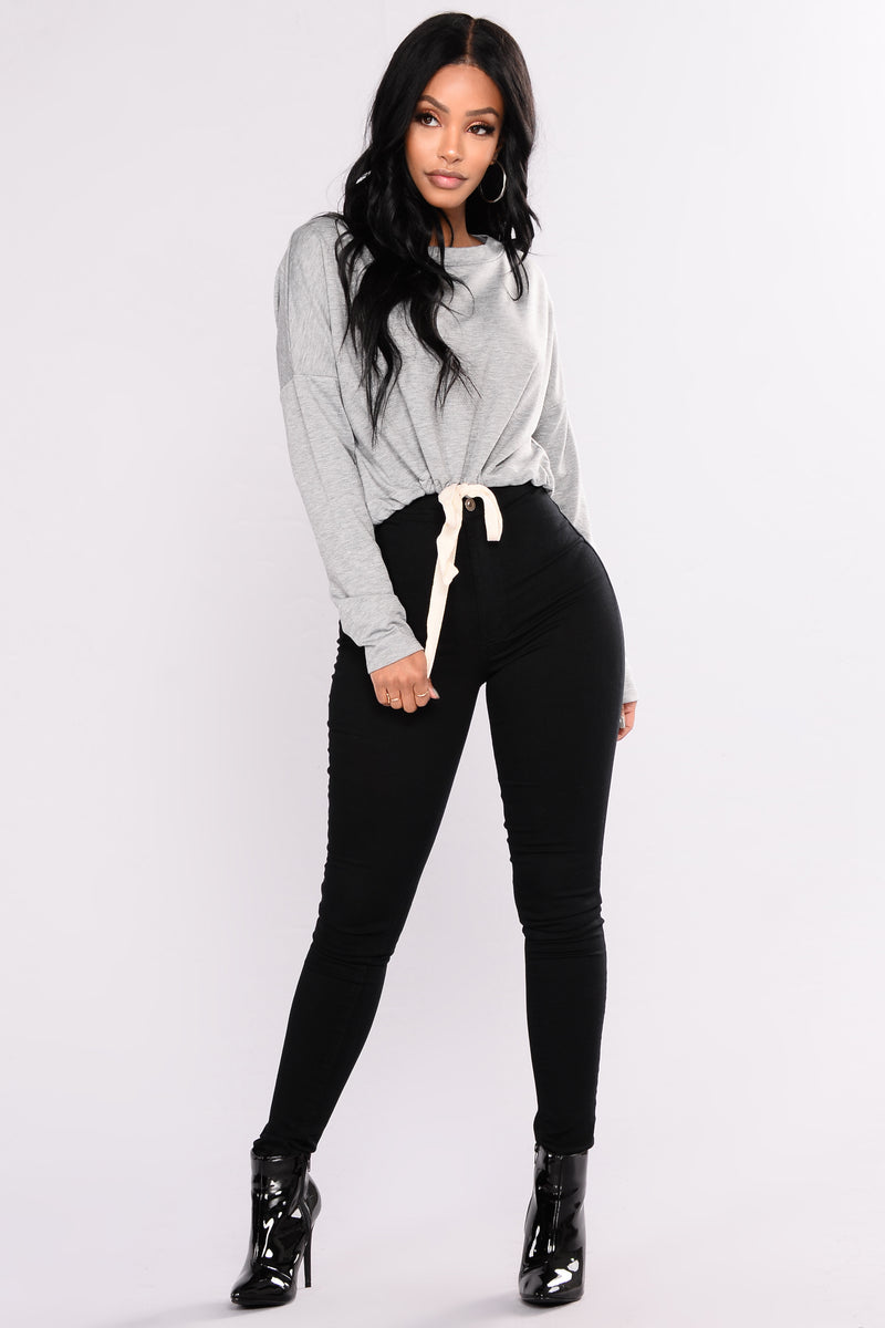 Frontline Crop Sweatshirt - Heather Grey | Fashion Nova, Knit Tops ...