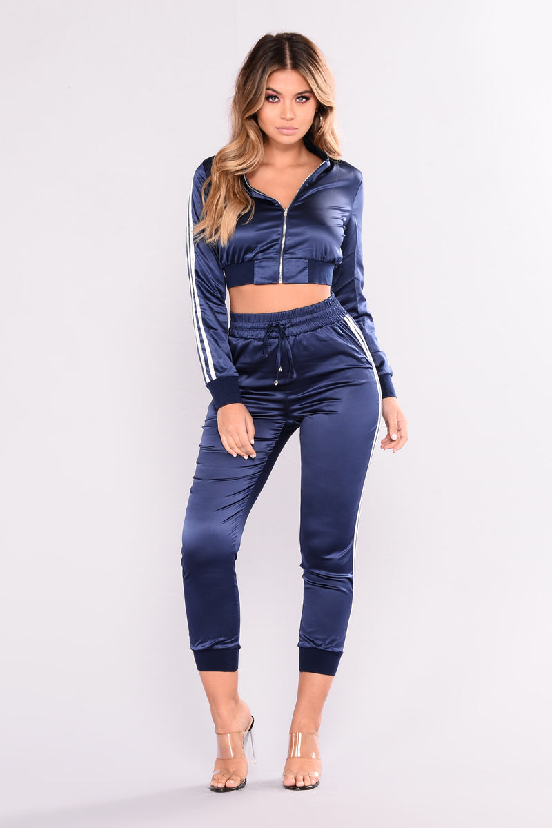 Going Places Satin Set - Navy | Fashion Nova, Lounge Sets | Fashion Nova