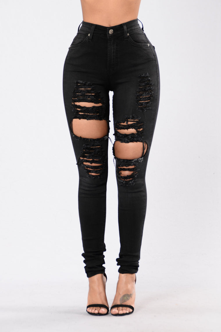 black ripped jeans women's fashion nova