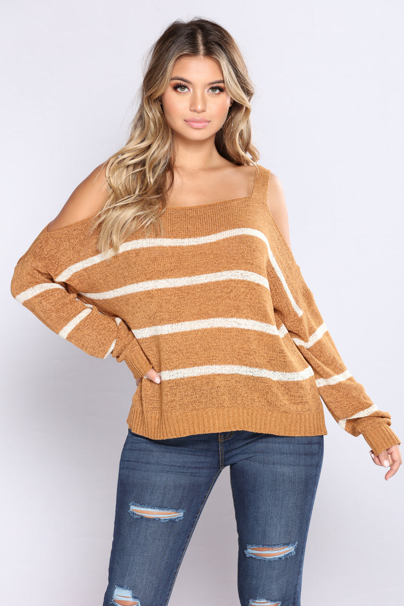 Talk To The Cold Shoulder Sweater - Mustard | Fashion Nova, Sweaters ...