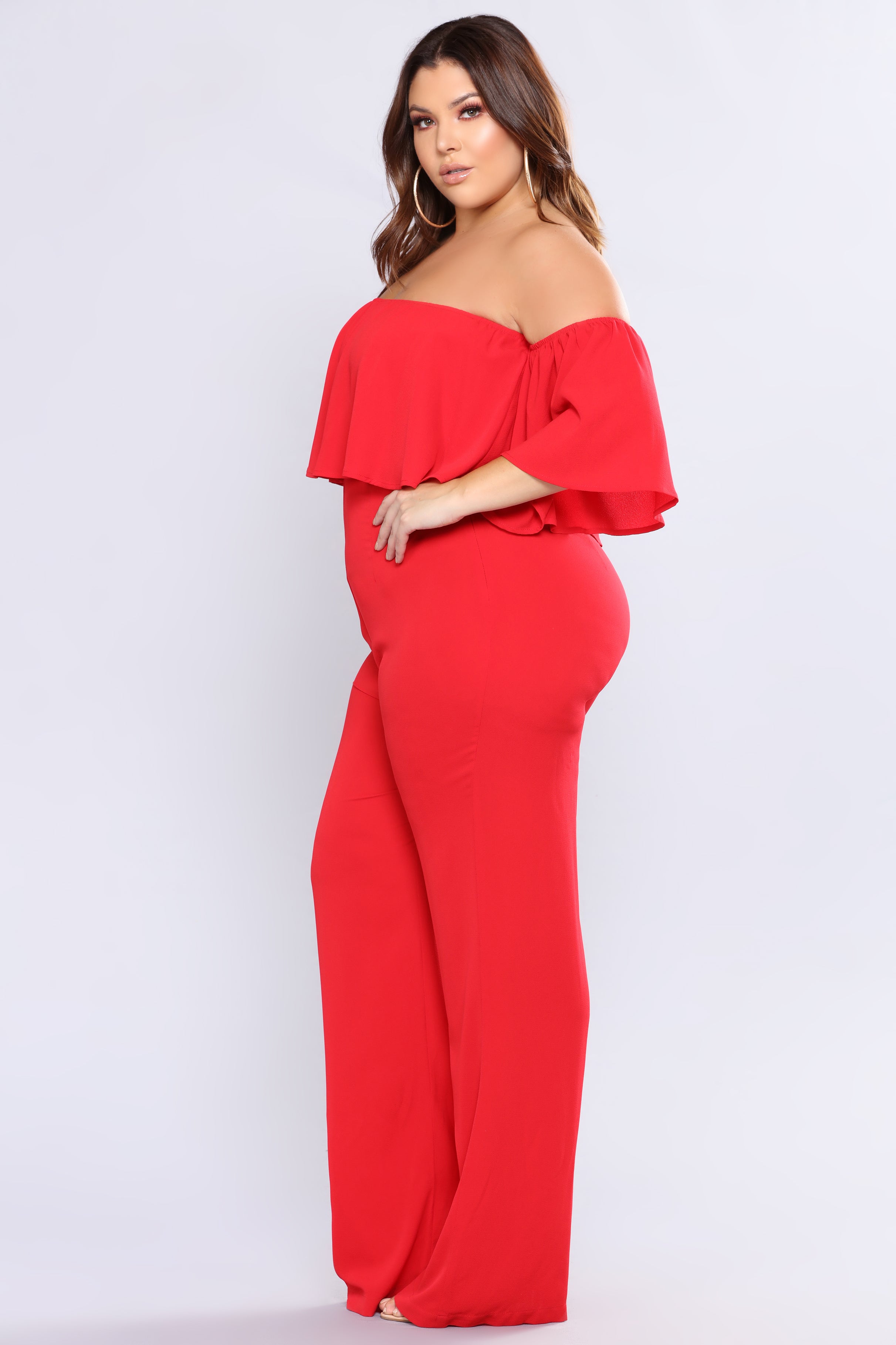 Lee Flounce Jumpsuit - Red