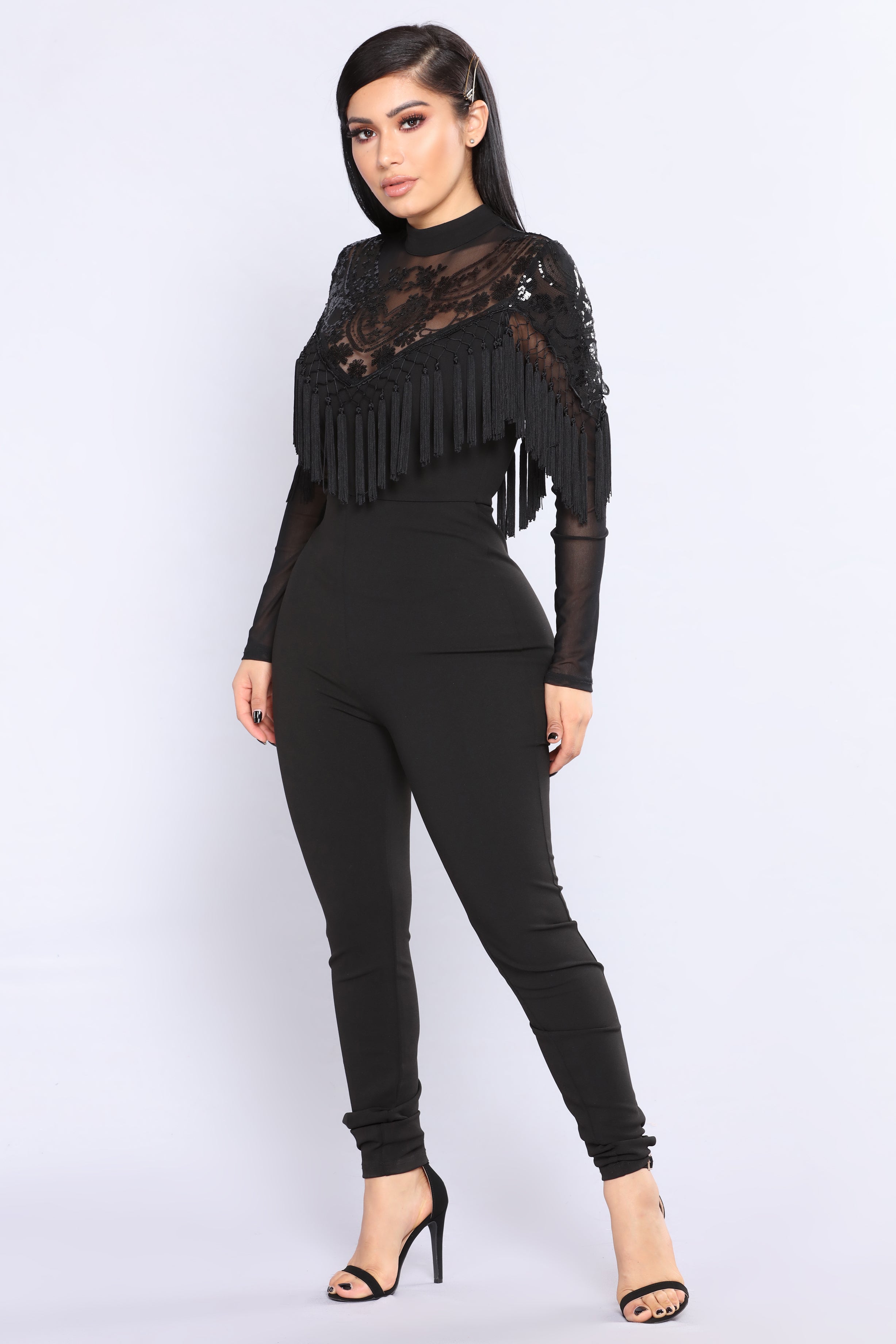 fashion nova fringe jumpsuit