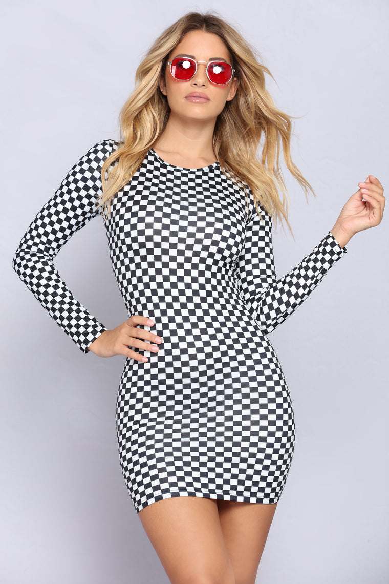 fashion nova checkered dress