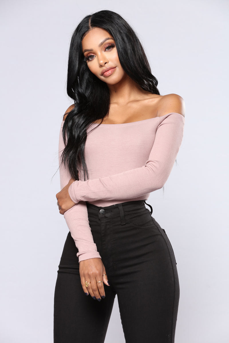 Lupita Off Shoulder Ribbed Top - Taupe | Fashion Nova, Knit Tops ...