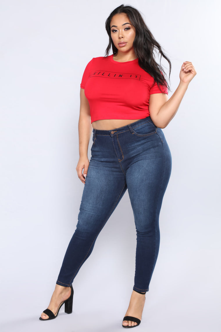 Sizzling Hot Booty Lifting Jeans Dark Denim 9338