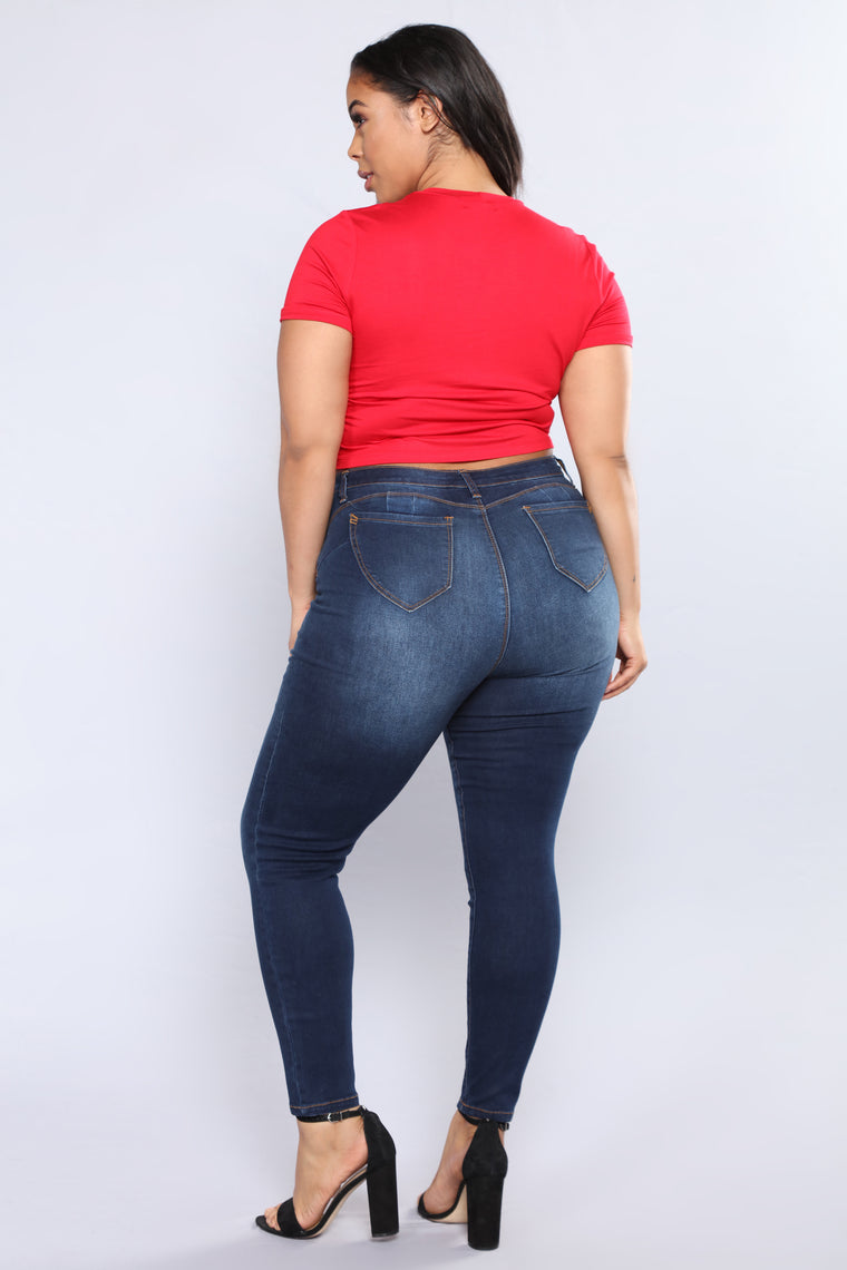 Sizzling Hot Booty Lifting Jeans Dark Denim Fashion Nova