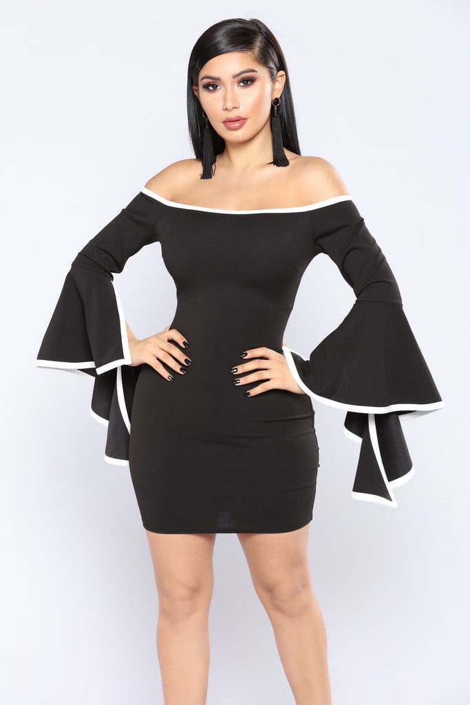 Time To Cha Cha Dress - Black/Ivory