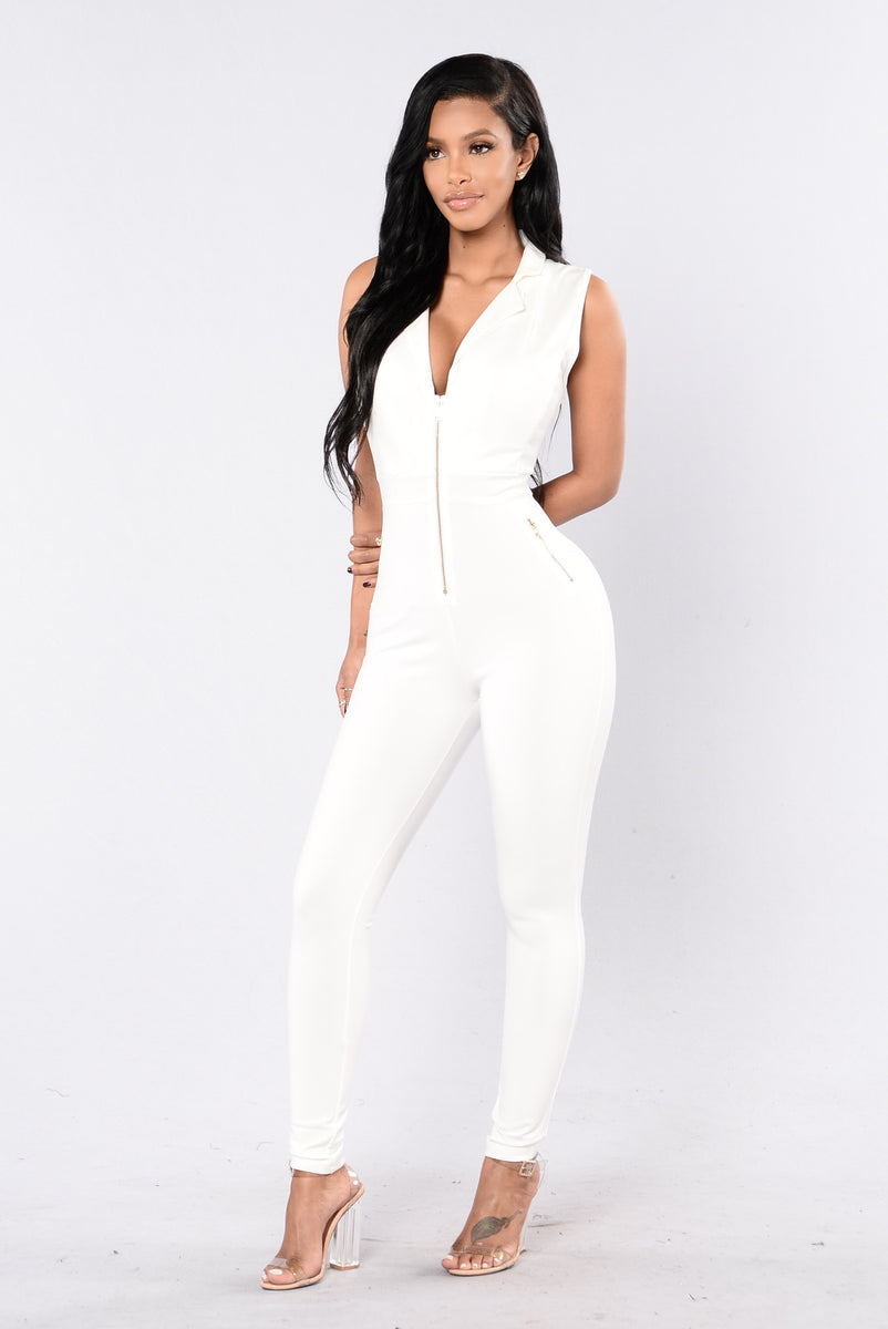 Talking Business Jumpsuit - White | Fashion Nova, Jumpsuits | Fashion Nova