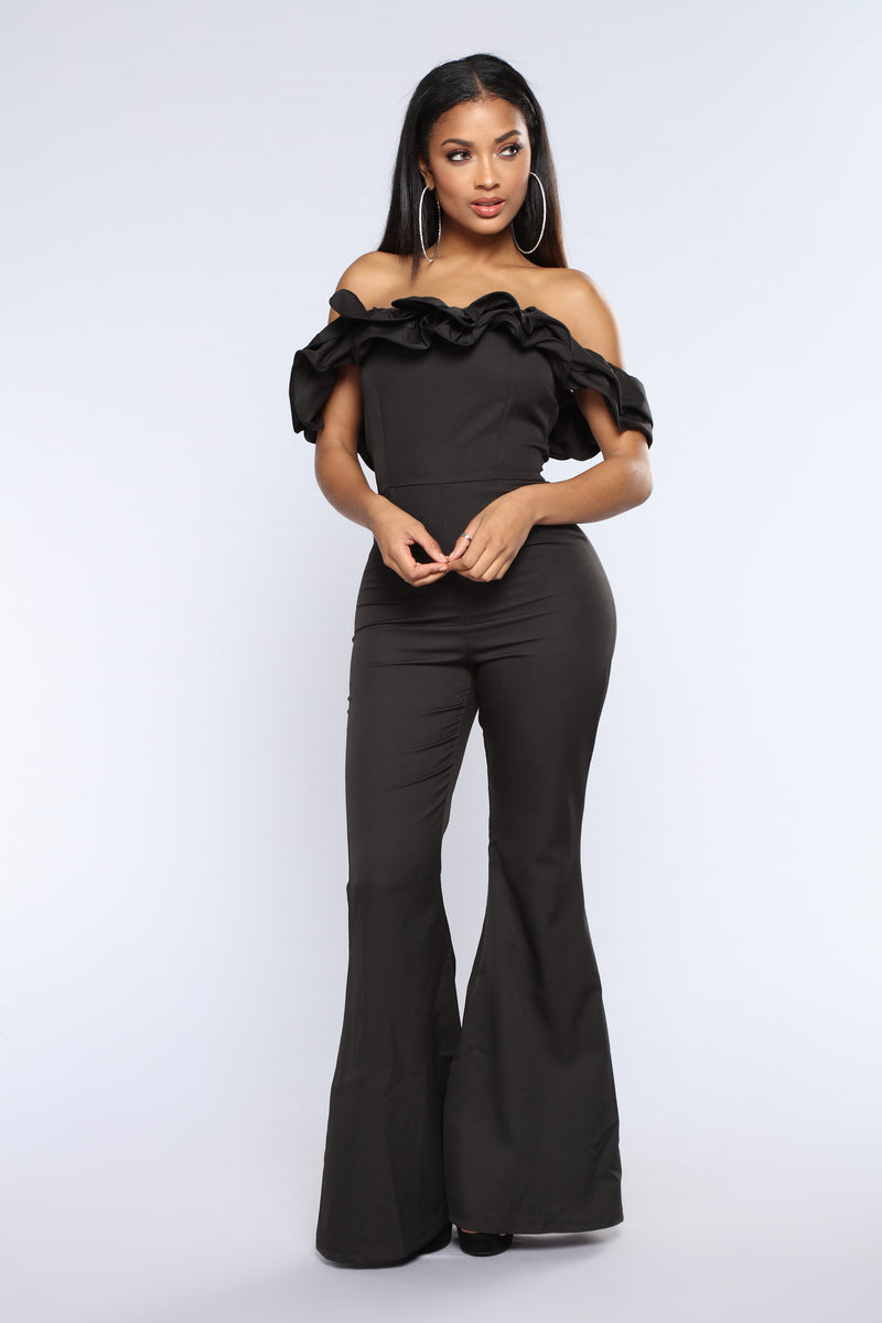 Caliente Ruffle Jumpsuit - Black | Fashion Nova, Jumpsuits | Fashion Nova
