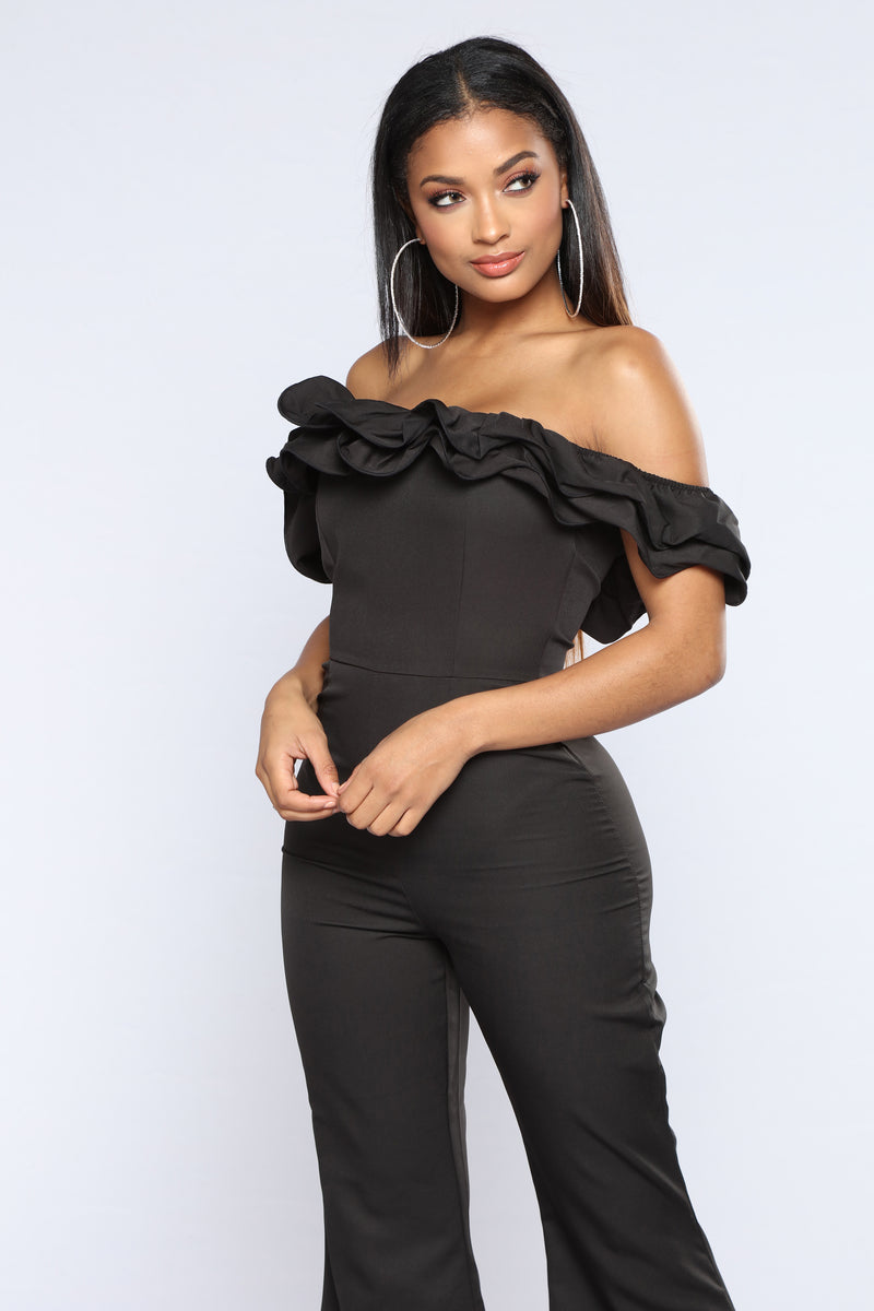 Caliente Ruffle Jumpsuit - Black | Fashion Nova, Jumpsuits | Fashion Nova