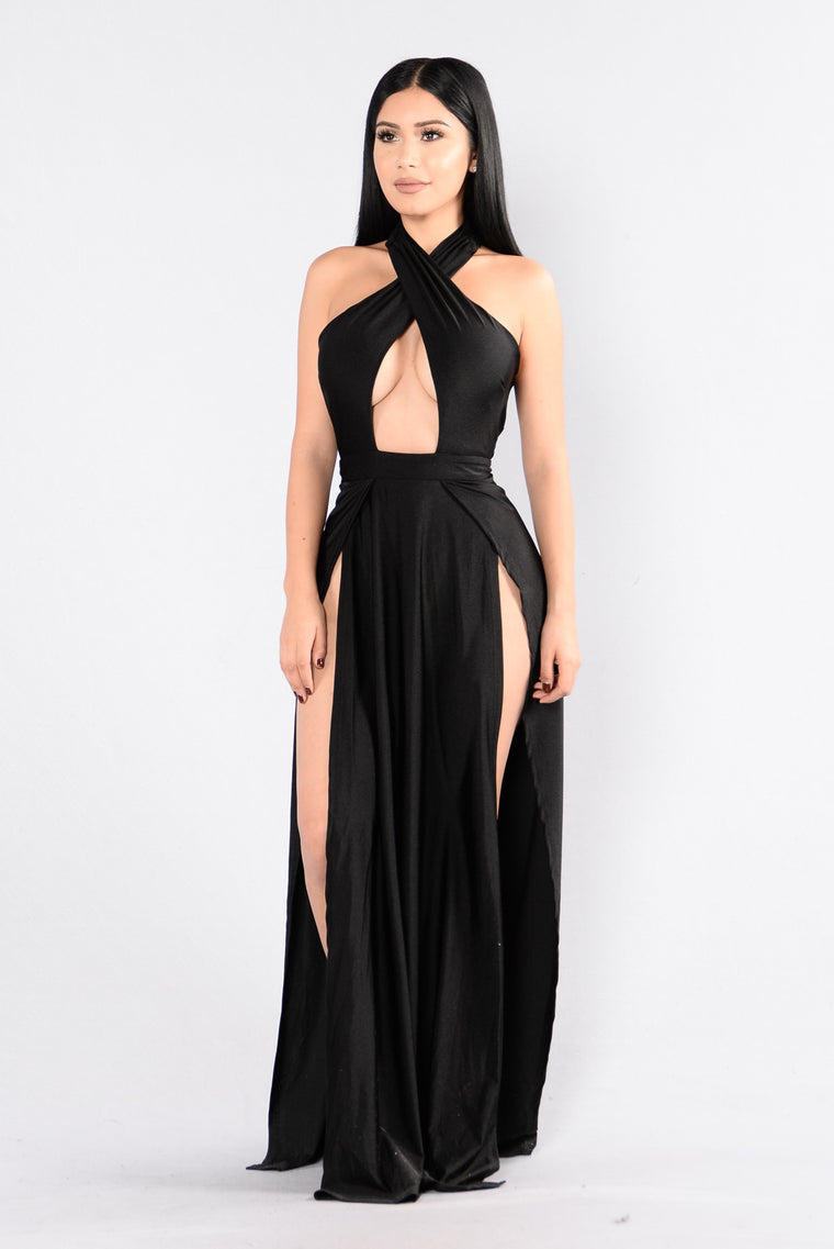 fashion nova black formal dress